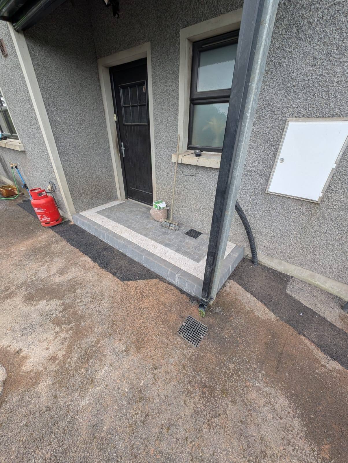 New step installed leading to door Antrim