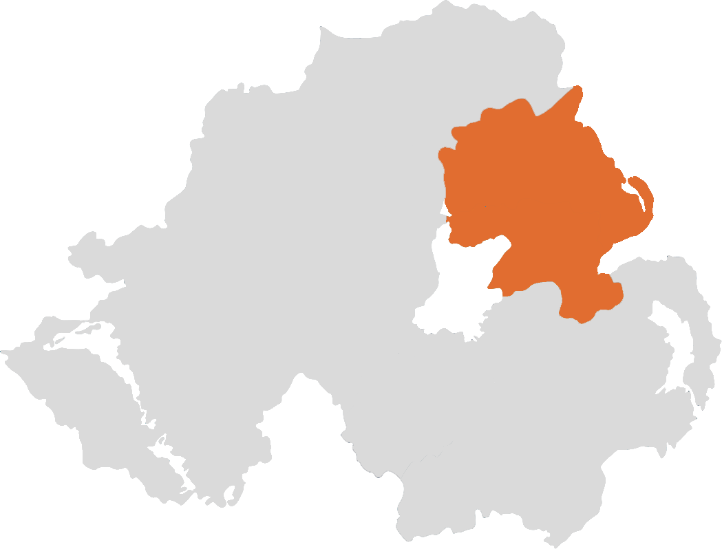 Northern Ireland highlighting the areas covered by Lough Contracts